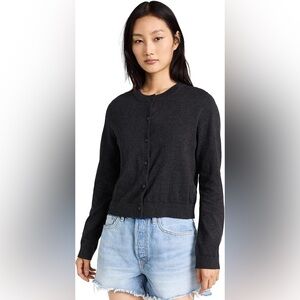 Velvet Graham & Spencer Mandie Lux Cotton Cashmere Gray Cardigan Sweater EUC S